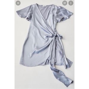 UO Dress forum satin mini wrap dress